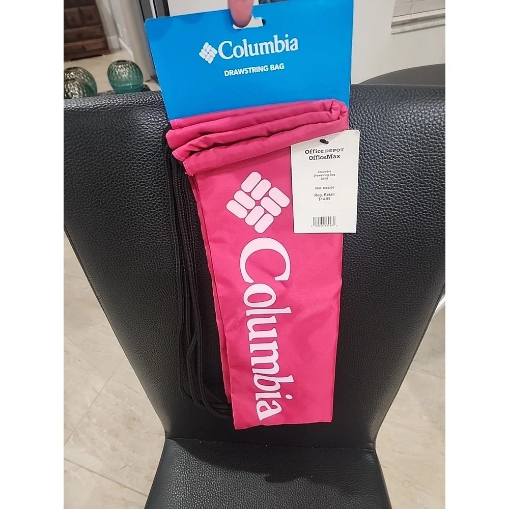 Columbia‎ Pink Drawstring Bag – Lightweight Gym Pack – Unisex Sports Gear - NEW!